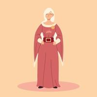 reina, mujer con ropa medieval vector