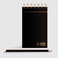 cuaderno, plantilla de identidad corporativa en fondo blanco vector