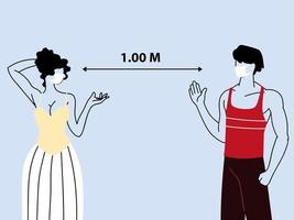 social distancing between two person, keep a distance to protect from coronavirus outbreak spreading vector