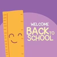 back to school banner, colorful welcome back to school template, rule vector