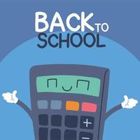 back to school banner, colorful back to school template, calculator vector