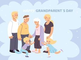 happy family, parents, grandparents and child celebrating grandparents day vector