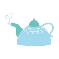 tea and coffee kettle icon over white background vector