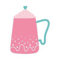 tea and coffee kettle breakfast icon over white background vector