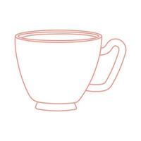 tea and coffee cup object icon line style vector