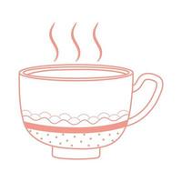 cup of fresh tea or coffee icon line style vector