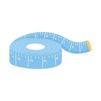 needlework tools measuring tape icon over white background vector