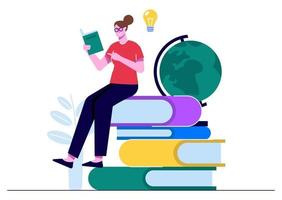 Improve Yourself by Reading Books vector