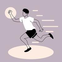 man running or jogging, man athlete doing running vector