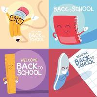 set of banners back to school vector