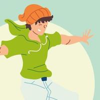 man on skateboard, outdoor activity vector