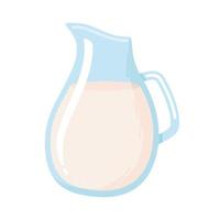 Jarra con icono de dibujos animados de productos lácteos de leche fresca vector