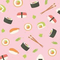 sushi mariscos rollos palillos comida japonesa cultura antecedentes vector