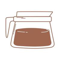 coffee glass maker hot beverage icon in brown line vector