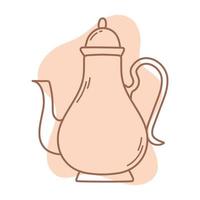 ceramic teapot utensil icon line and fill vector