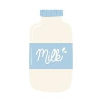 breakfast milk bottle appetizing food, icon flat on white background vector