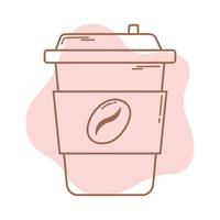 coffee takeaway cup icon line and fill vector