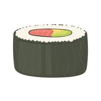 sushi time, sushi maki roll menú de algas marinas vector