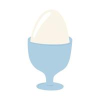 breakfast boiled egg appetizing delicious food, icon flat on white background vector