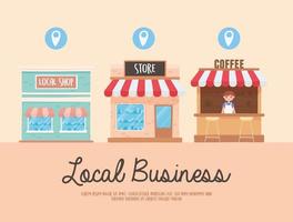 support local business, promote shopping in small local stores vector