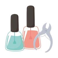 manicure, nail polish and cutter cuticle tools vector