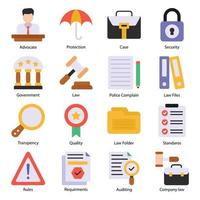 Law Flat icons Set vector