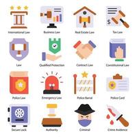 Law Flat icons Set vector