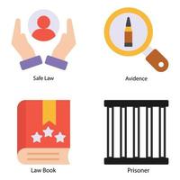 Law Flat icons Set vector