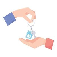 handing over the Key from a new home on white background vector