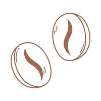 coffee beans freshness icon in brown line vector