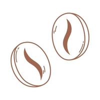 coffee beans freshness icon in brown line vector