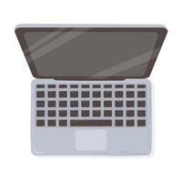 laptop computer device element for work office supply top view design vector