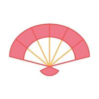 fan accessory classic oriental element decoration color design vector
