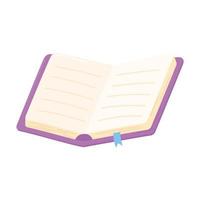 open book bookmark pages learn icon white background vector