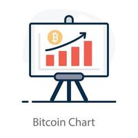 gráfico de bitcoin de moda vector