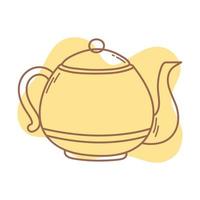 coffee kettle kitchen traditional icon line and fill vector