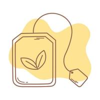 teabag herbs fresh icon line and fill vector