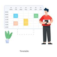 diseño de tabla de tiempo vector