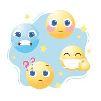 emoticons social media chat comment reactions cartoon vector