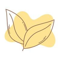 leaves nature foliage organic icon line and fill vector