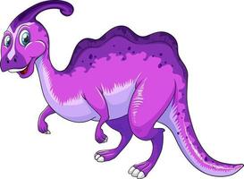 un personaje de dibujos animados de dinosaurio parasaurus vector