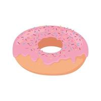 Donut de postre de panadería con icono de chispas vector