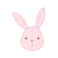 cute bunny face cartoon animal color design vector