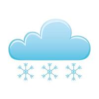 El clima de invierno copos de nieve fría nube icono imagen aislada vector