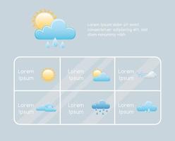 weather forecast, rainy, sunny and windy days vector