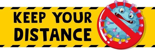 Keep your distance font design isolated on white background vector