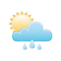 weather rainy cloud and sun isolated image vector