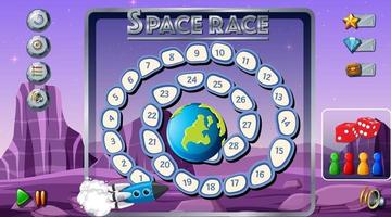 Board game template with space theme vector