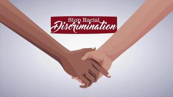 vídeo de animação ilustrado loopable anti-racismo, mãos em protesto e sinais de protesto
