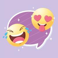 funny emoticons social media in love and happy vector